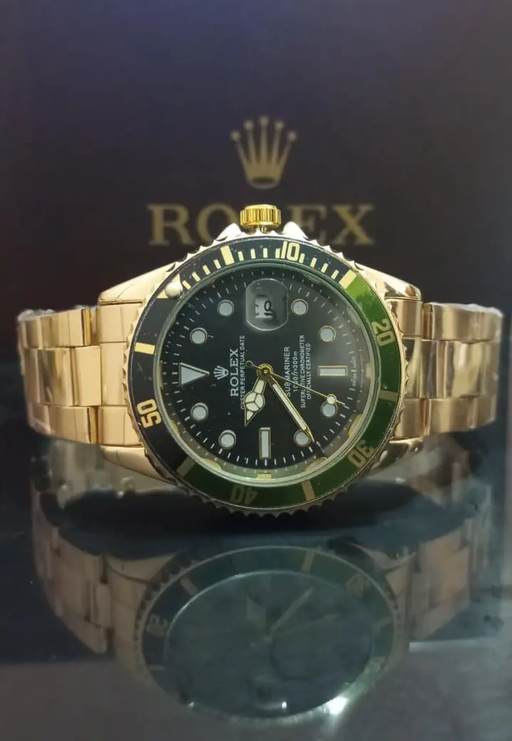 Rolex Date just Golden Black Green
