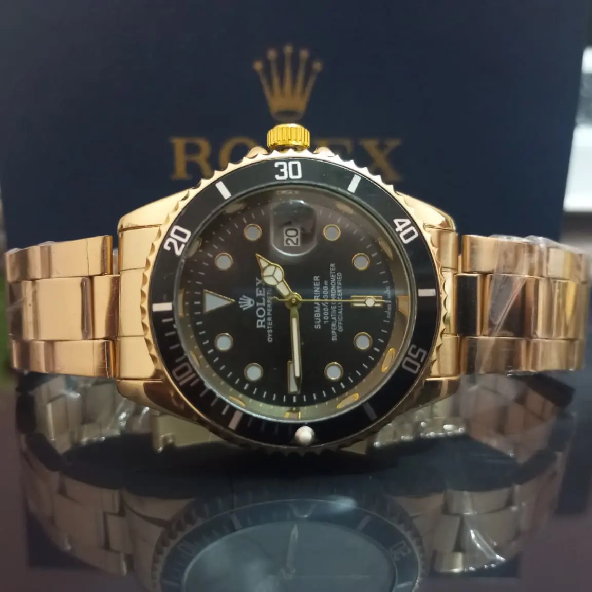 Rolex Date just Golden Black